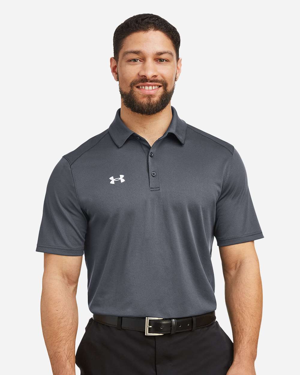 Men's Tech Polo - CS Grey Light Heather/ White