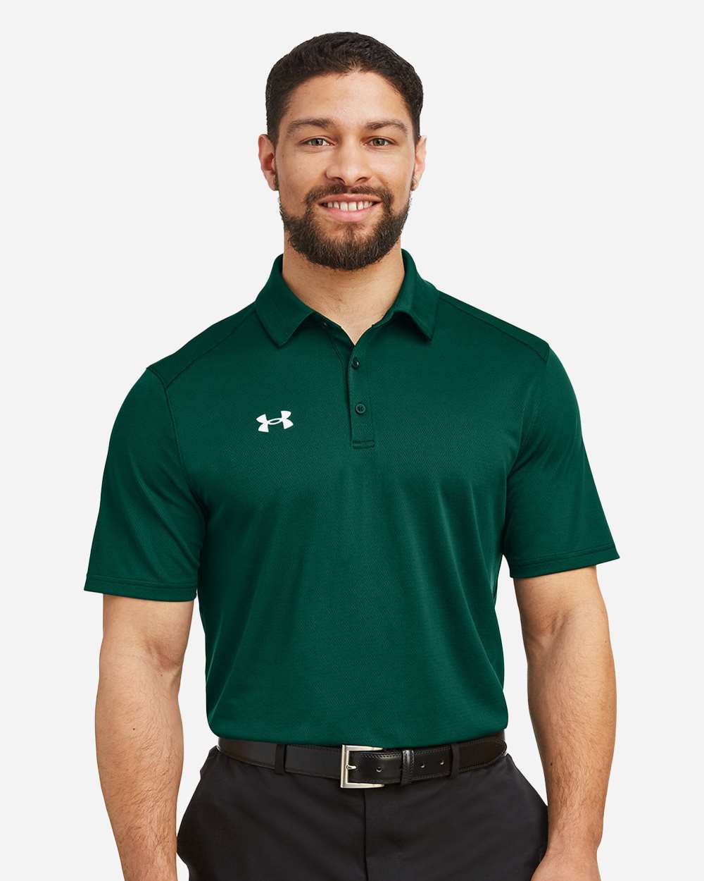 Men's Tech Polo - Forest Green/ White