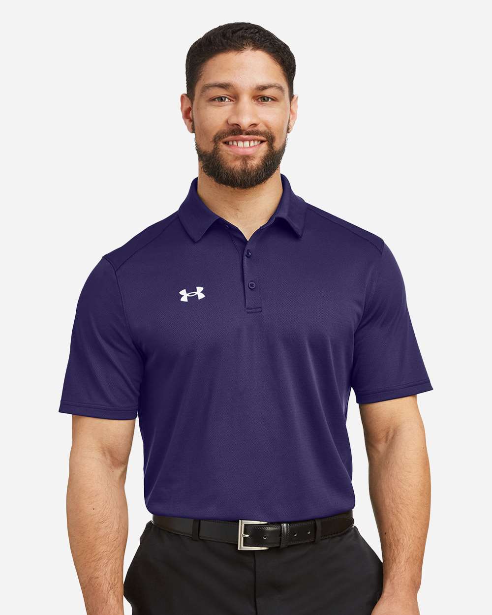 Men's Tech Polo - Purple/ White
