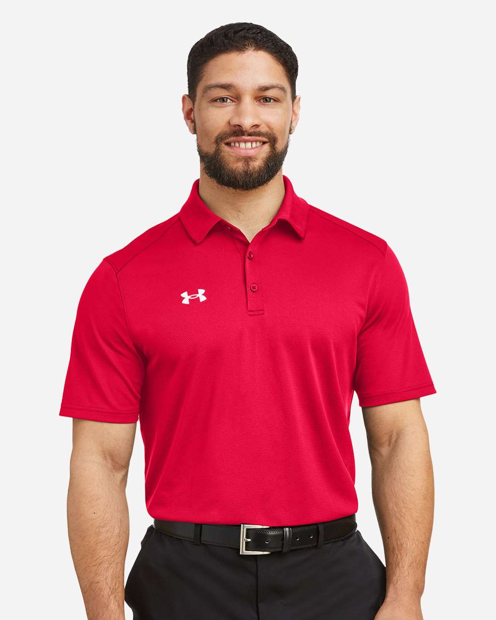 Men's Tech Polo - Red/ White