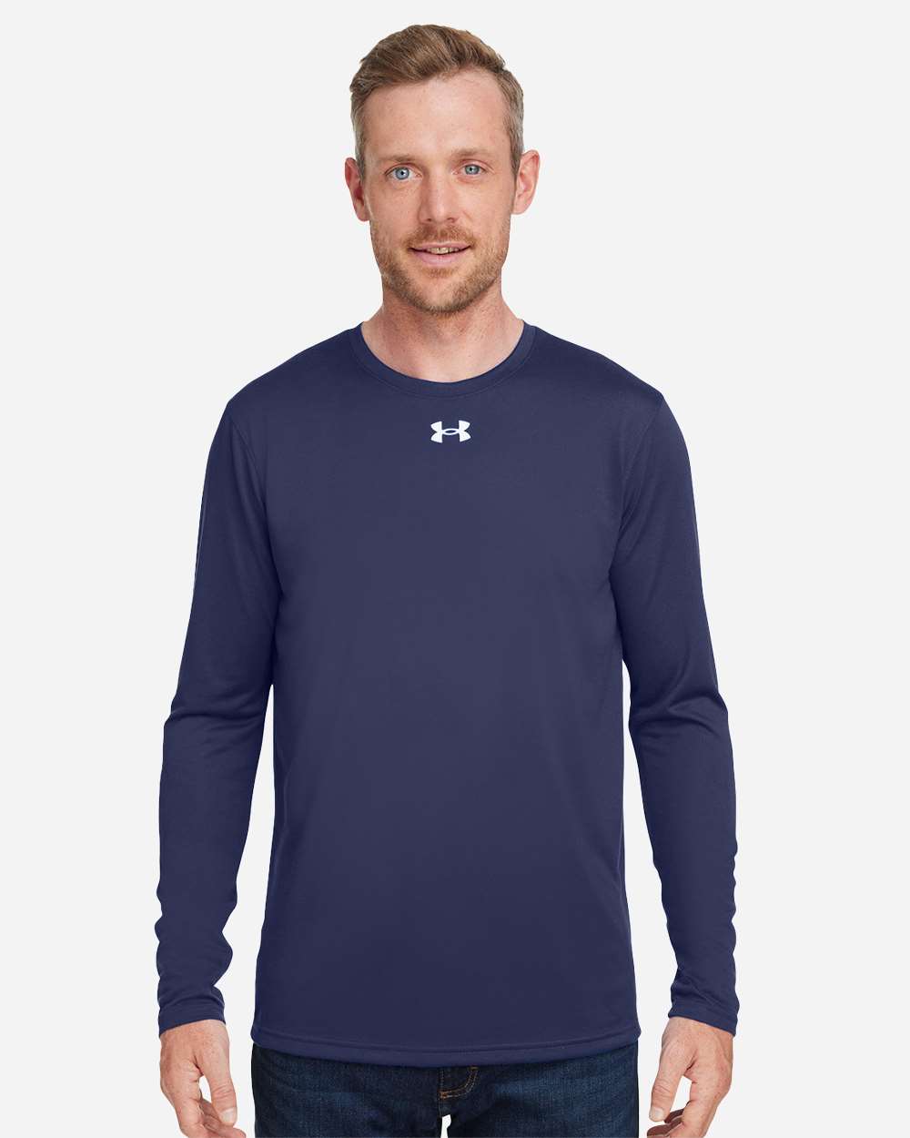 Men's Team Tech Long Sleeve T-Shirt - Midnight Navy/ White