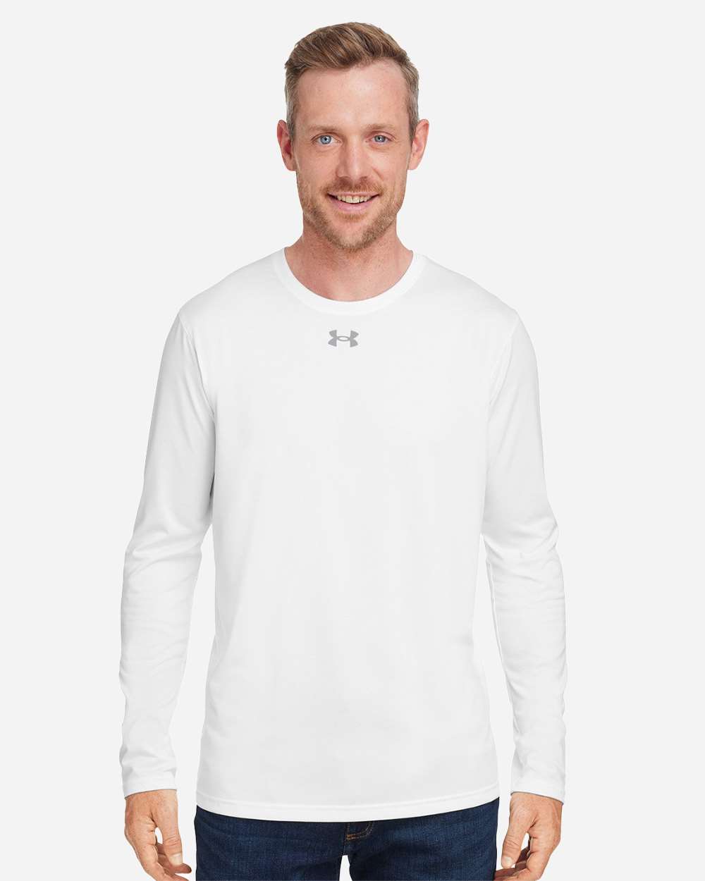 Men's Team Tech Long Sleeve T-Shirt - White/ Mod Grey
