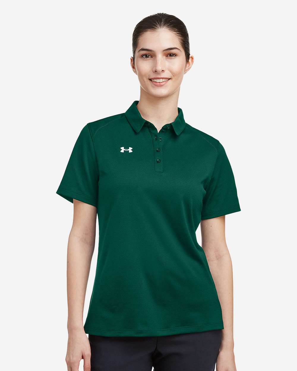 Women's Tech Polo - Forest Green/ White