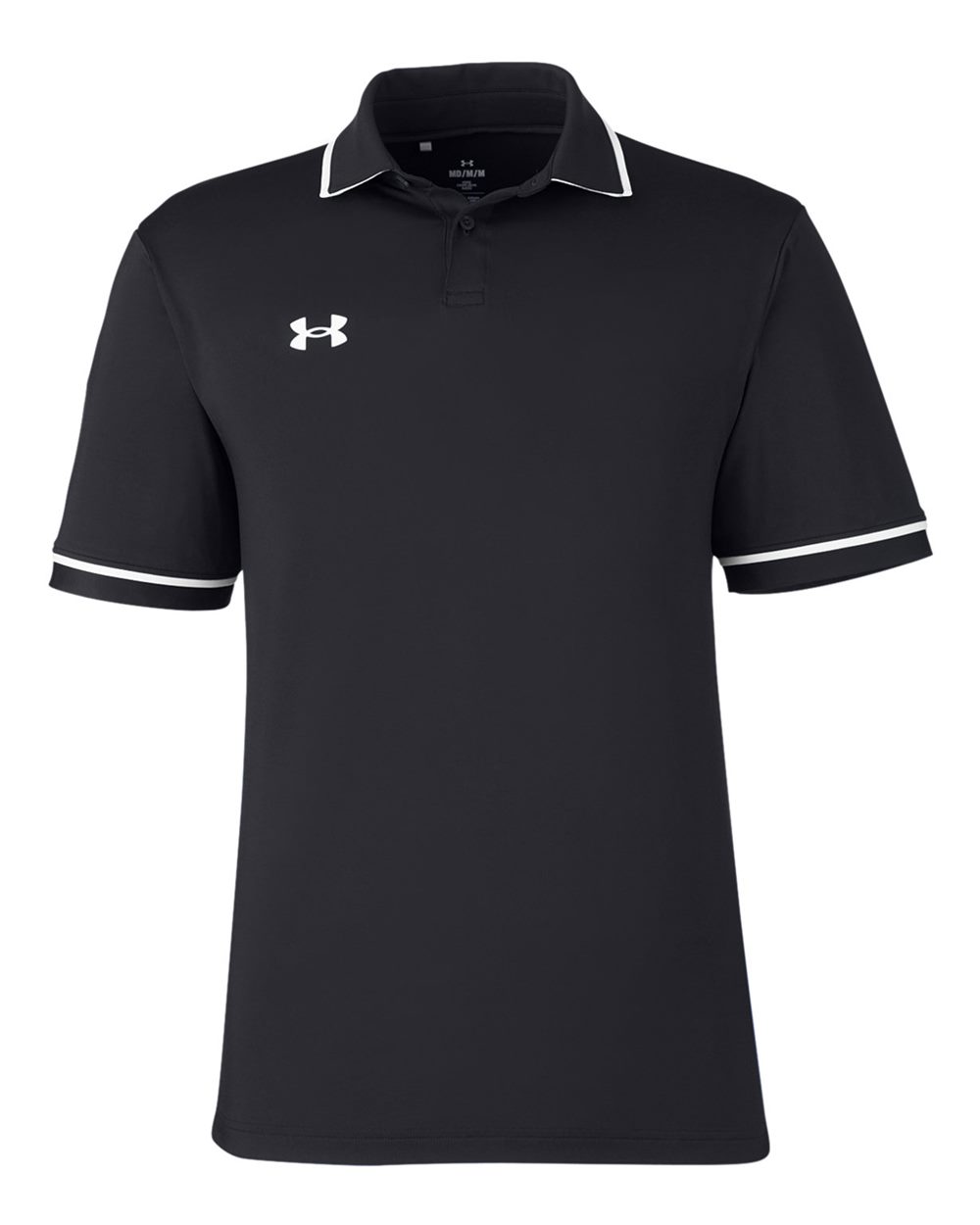 Men's Tipped Teams Performance Polo - Black/ White