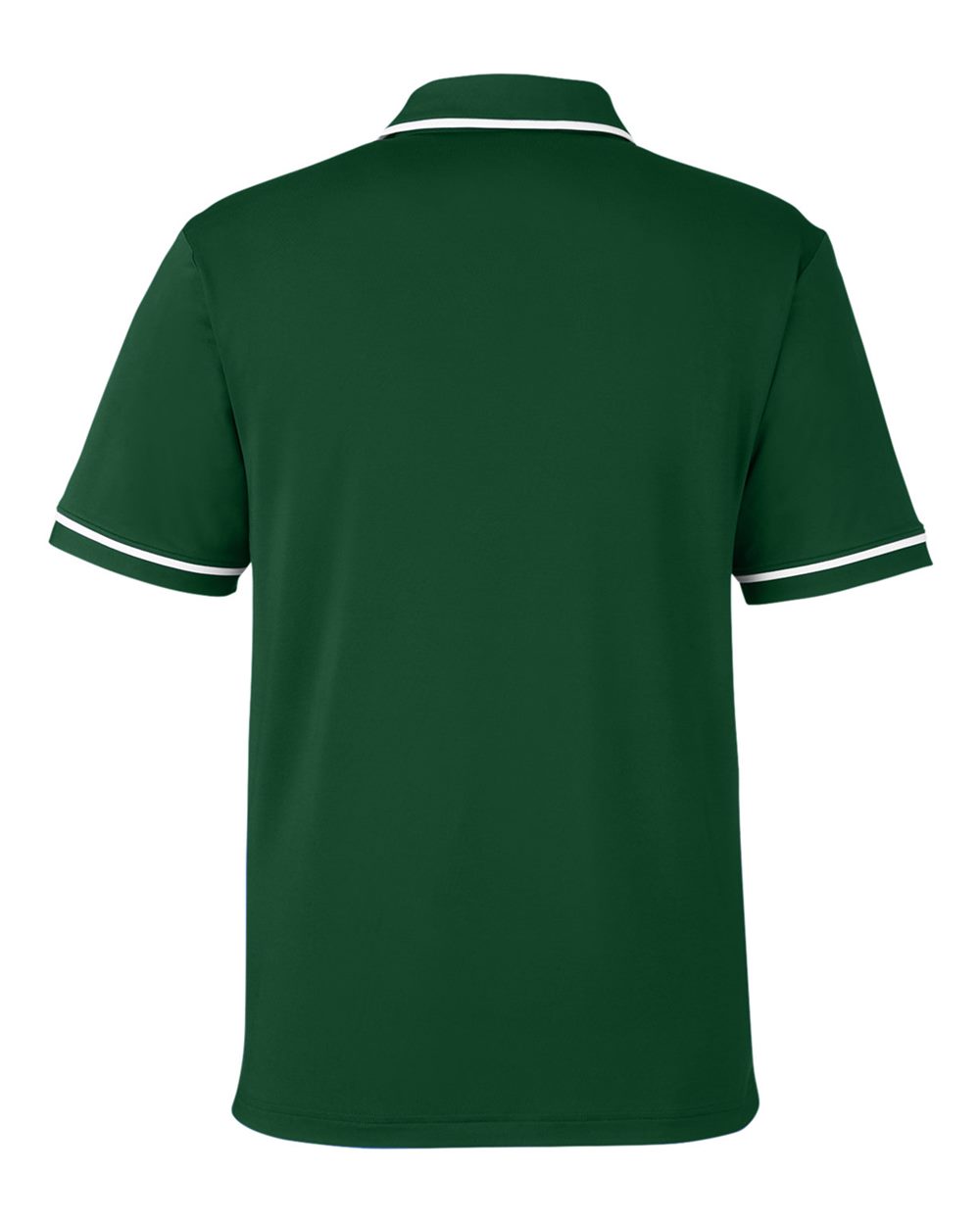 Men's Tipped Teams Performance Polo - Forest Green/ White