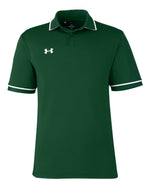 Men's Tipped Teams Performance Polo - Forest Green/ White