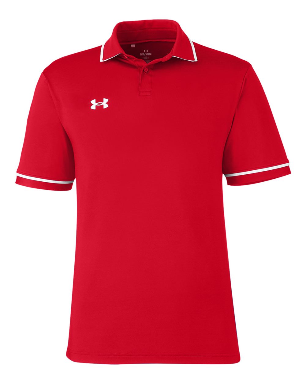 Men's Tipped Teams Performance Polo - Red/ White