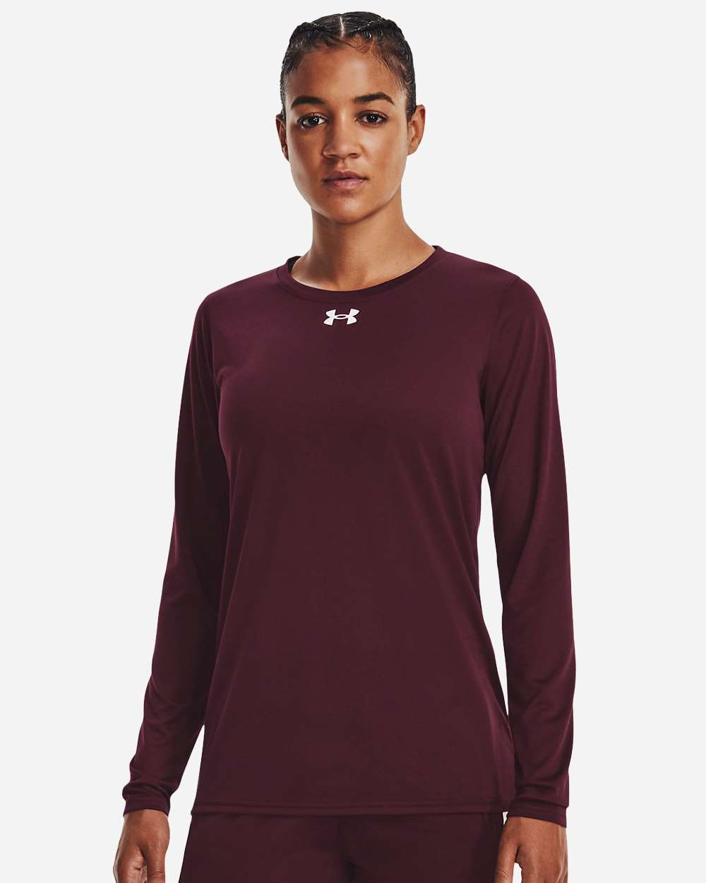 Women's Team Tech Long Sleeve T-Shirt - Maroon/ White
