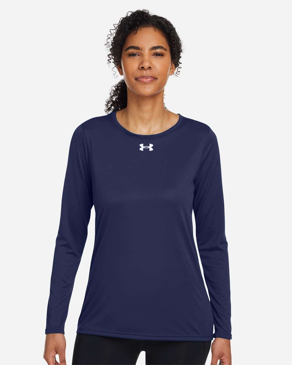 Women's Team Tech Long Sleeve T-Shirt - Midnight Navy/ White