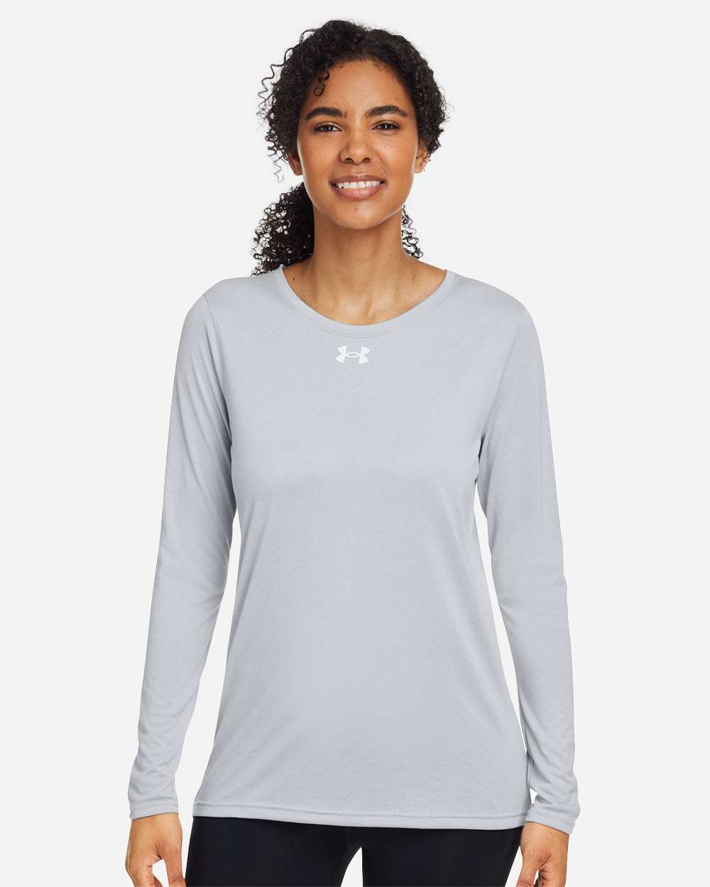 Women's Team Tech Long Sleeve T-Shirt - Mod Grey Light Heather/ White