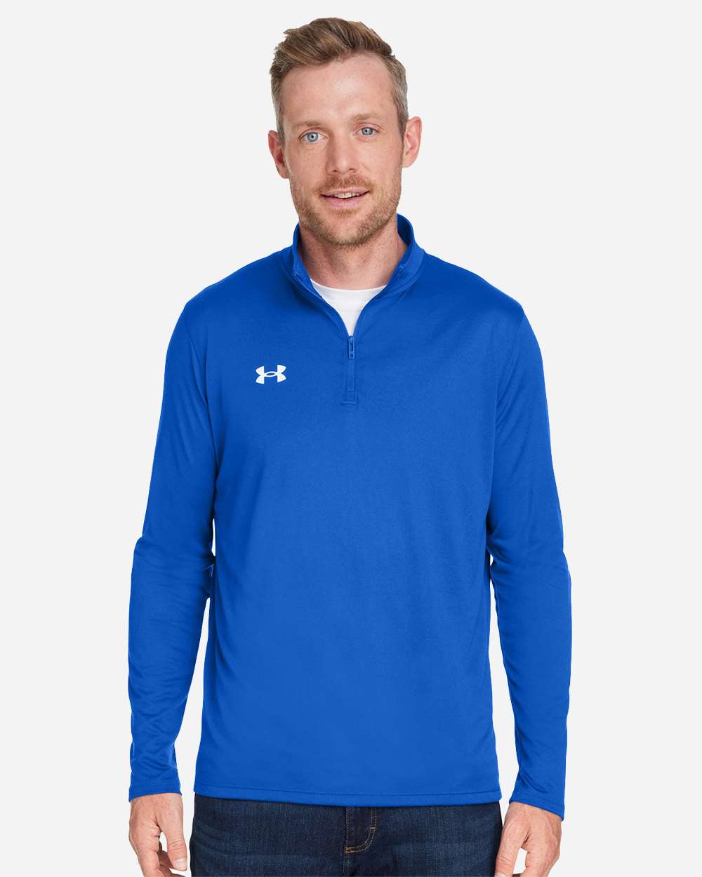 Men's Team Tech Quarter-Zip Pullover - Royal/ White
