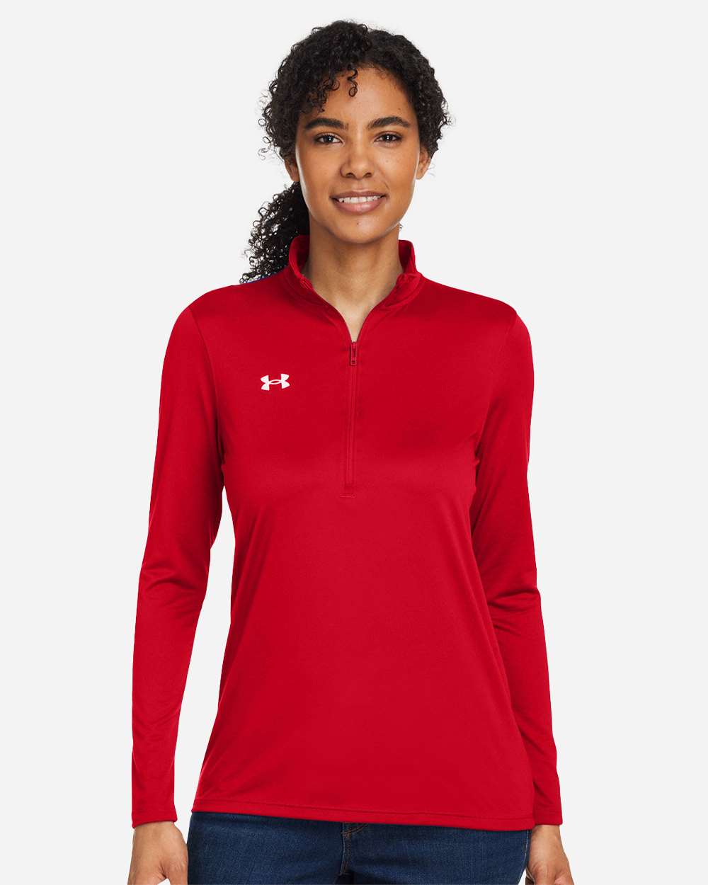 Women's Team Tech Half-Zip Pullover - Red/ White