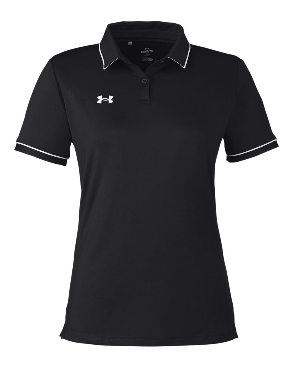 Women's Tipped Teams Performance Polo - Black/ White