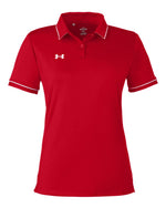 Women's Tipped Teams Performance Polo - Red/ White