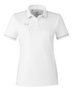 Women's Tipped Teams Performance Polo - White/ Mod Grey