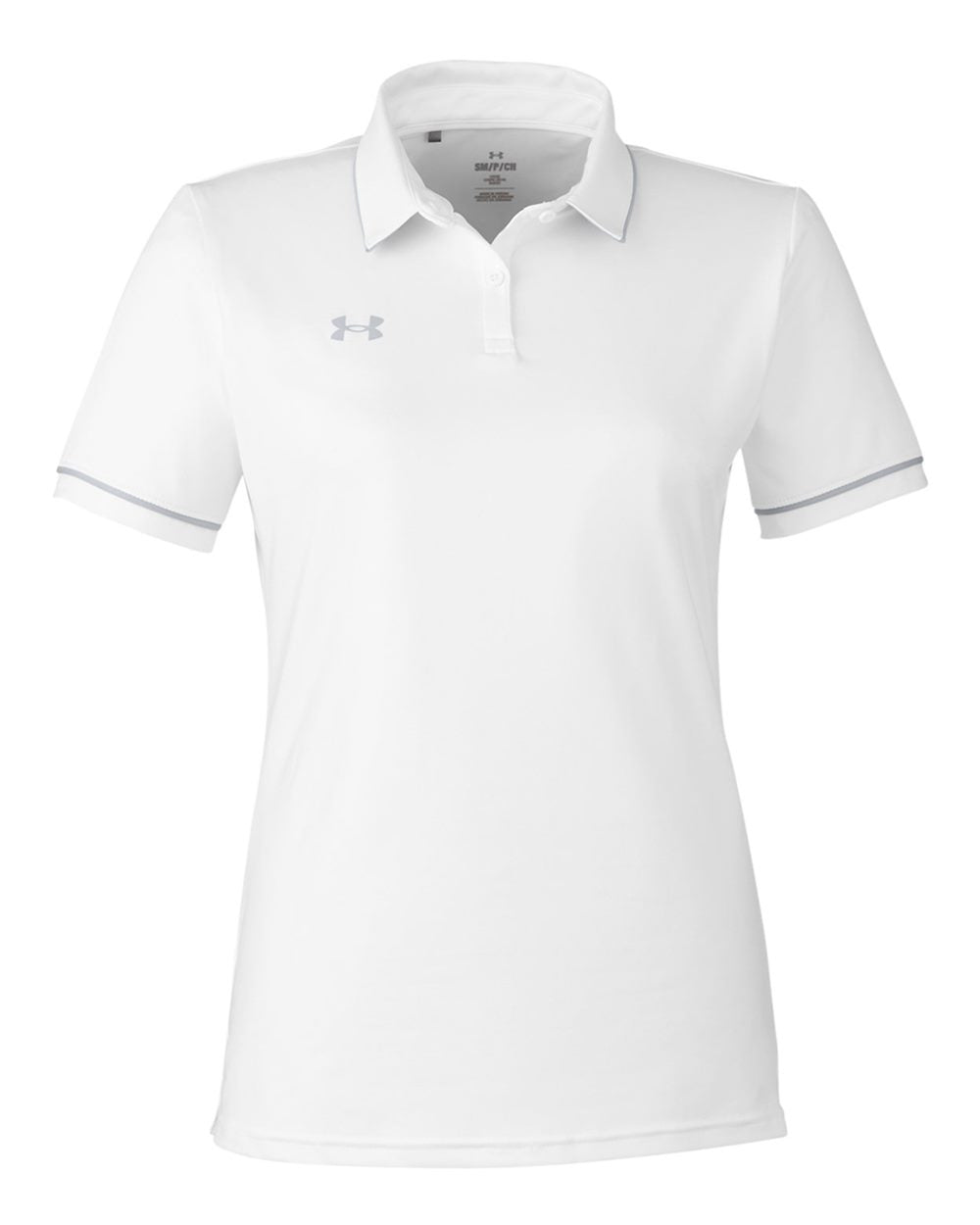 Women's Tipped Teams Performance Polo - White/ Mod Grey