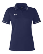 Women's Tipped Teams Performance Polo - Midnight Navy/ White