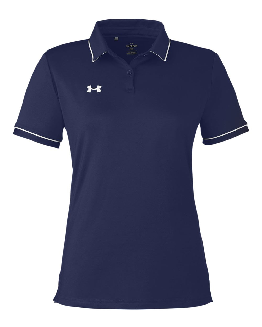 Women's Tipped Teams Performance Polo - Midnight Navy/ White