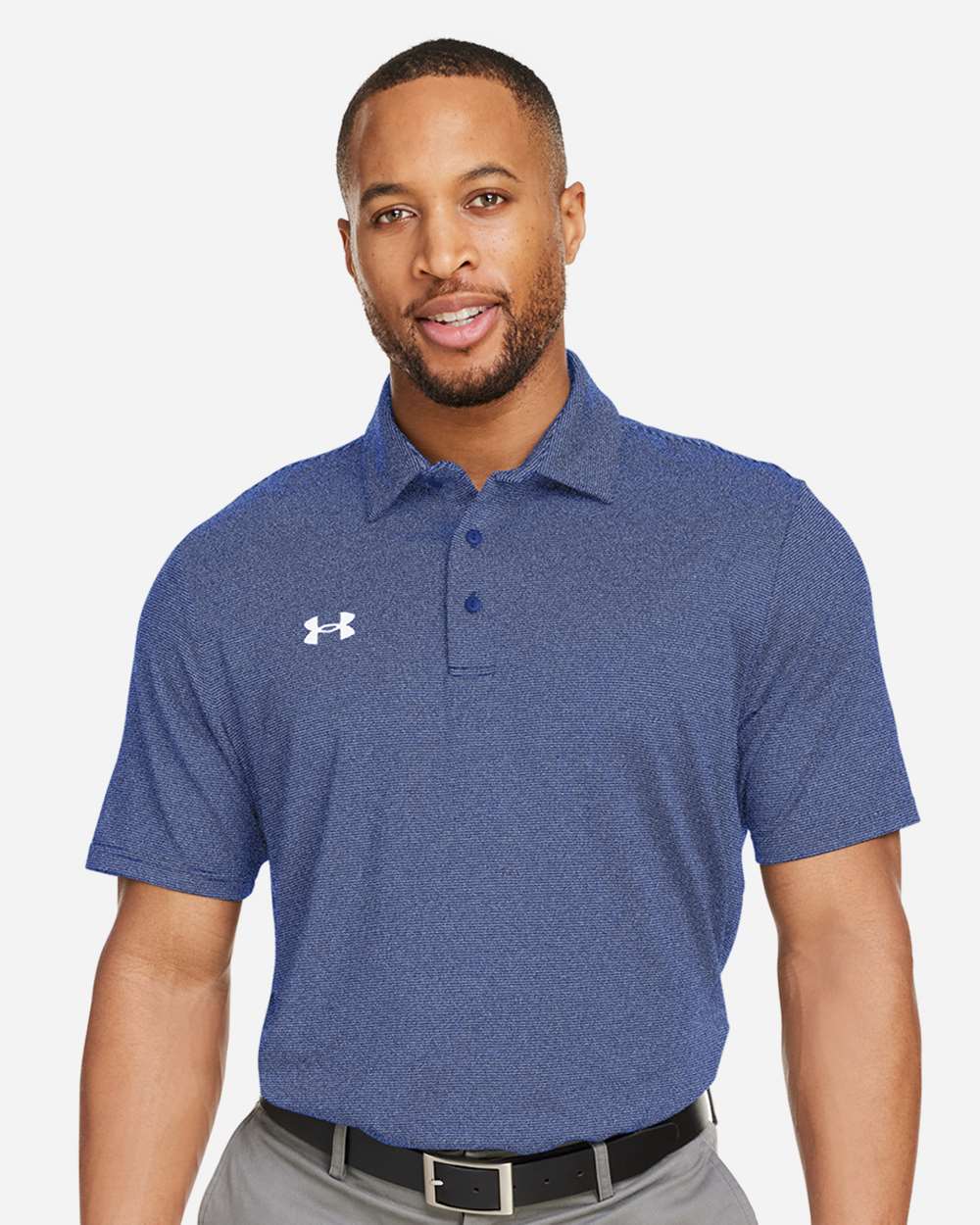 Men's Destin Drive "UA Playoff Team Stripe" Performance Polo - Royal/ White