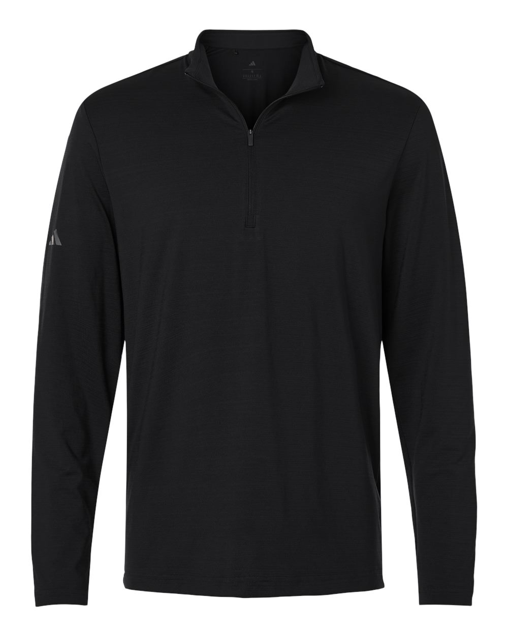 Men's Textured Stripe Quarter-Zip Pullover - Black