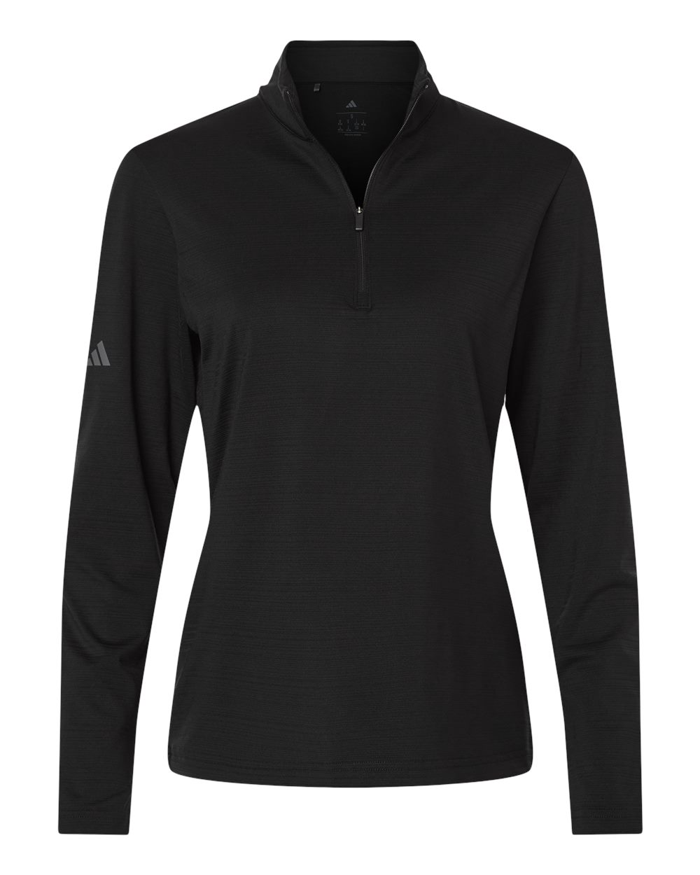 Women's Textured Stripe Quarter-Zip Pullover - Black