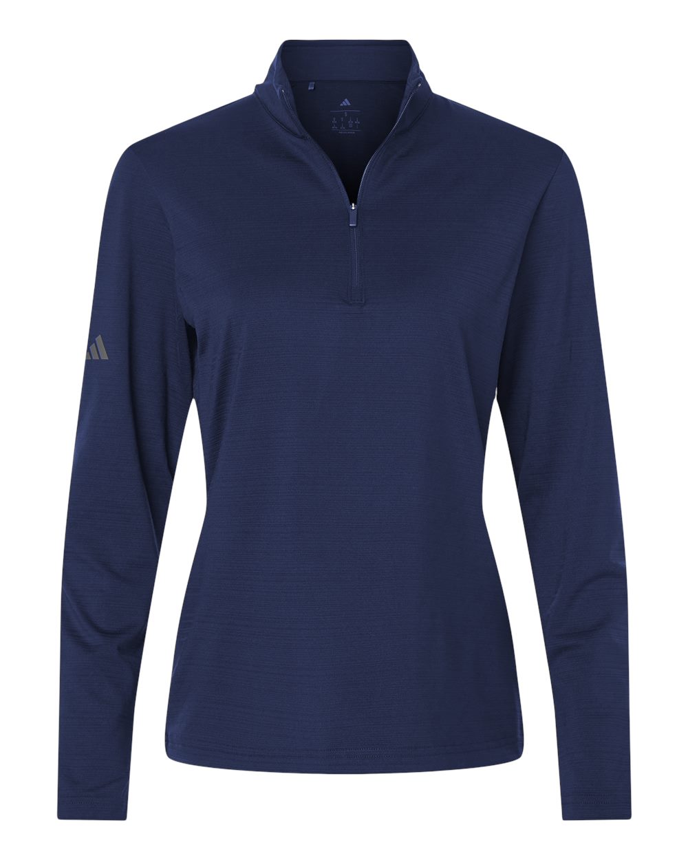 Women's Textured Stripe Quarter-Zip Pullover - Dark Blue