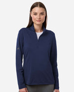 Women's Textured Stripe Quarter-Zip Pullover - Dark Blue