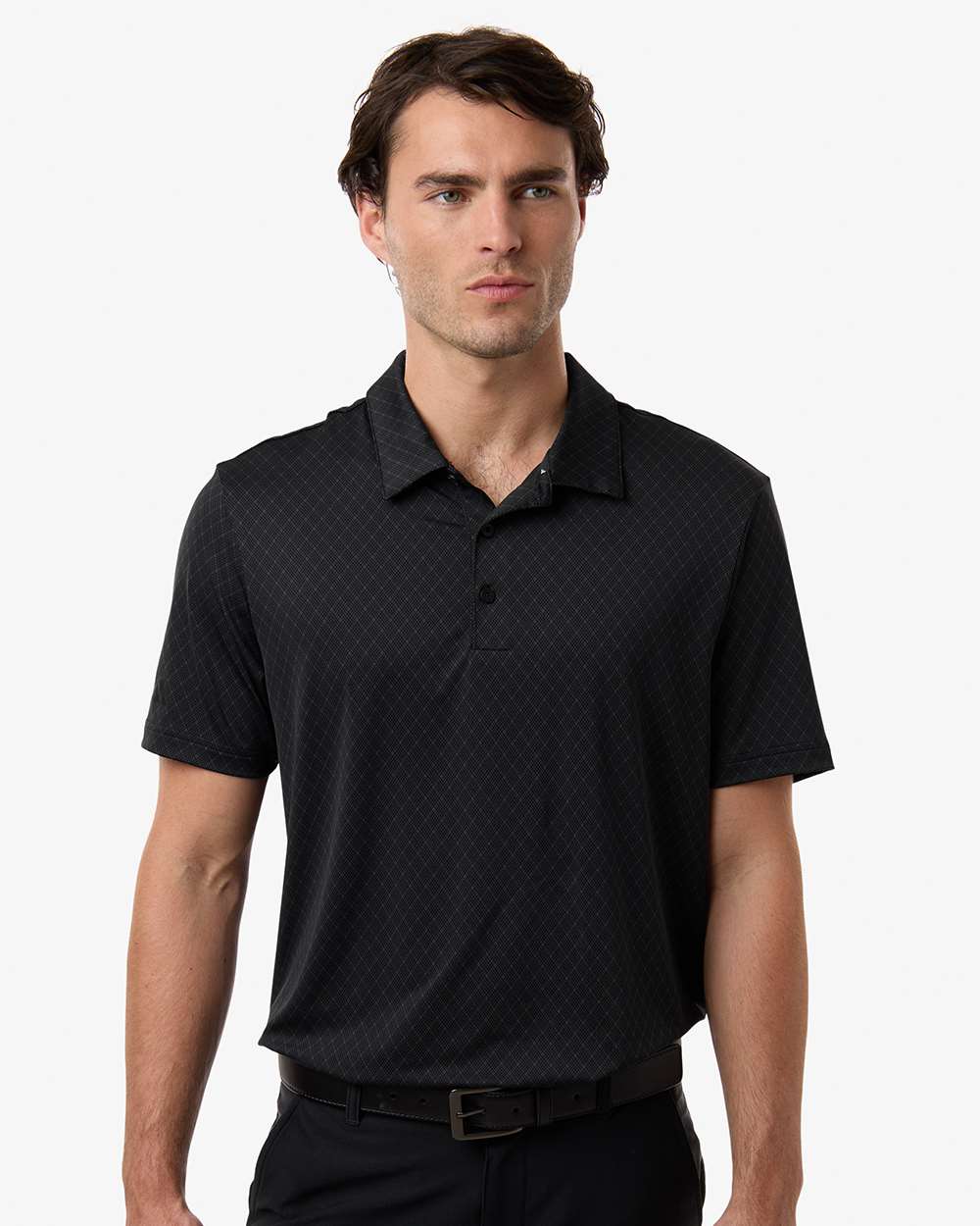 Men's 4-Way Stretch Printed Polo - Carbon