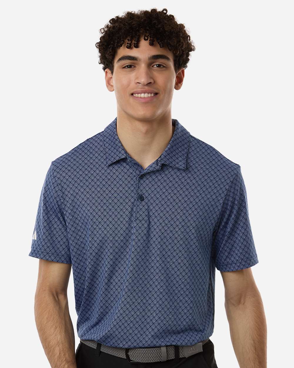 Men's 4-Way Stretch Printed Polo - Collegiate Navy