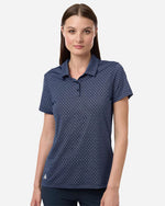 Women's 4-Way Stretch Printed Polo - Collegiate Navy