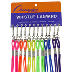 Champion Sports Heavy-Duty Neon Nylon Lanyards - Dozen