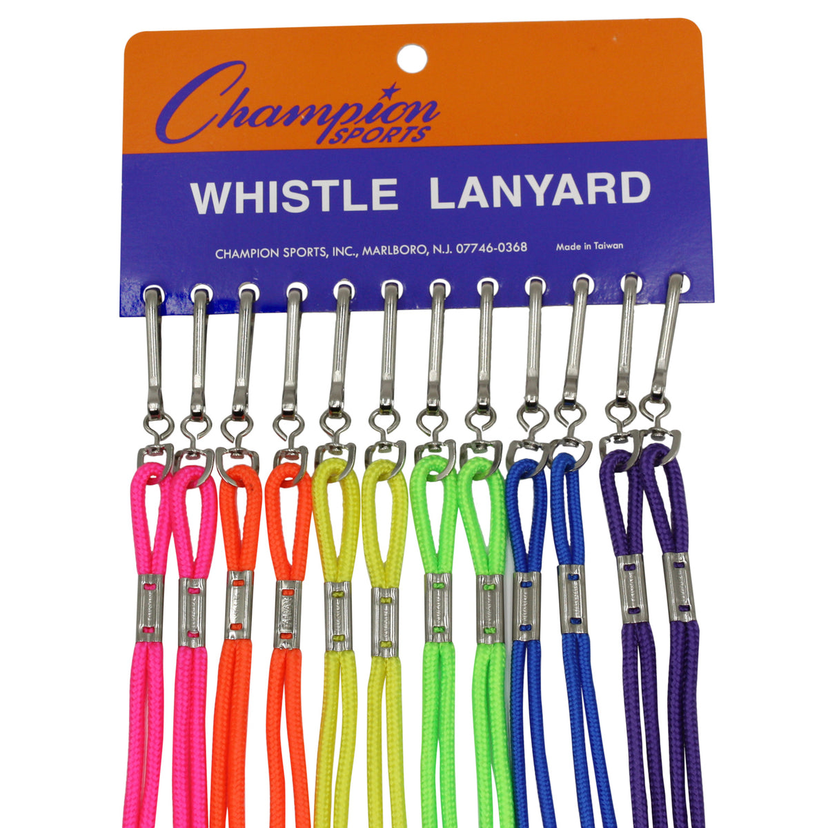 Champion Sports Heavy-Duty Neon Nylon Lanyards - Dozen