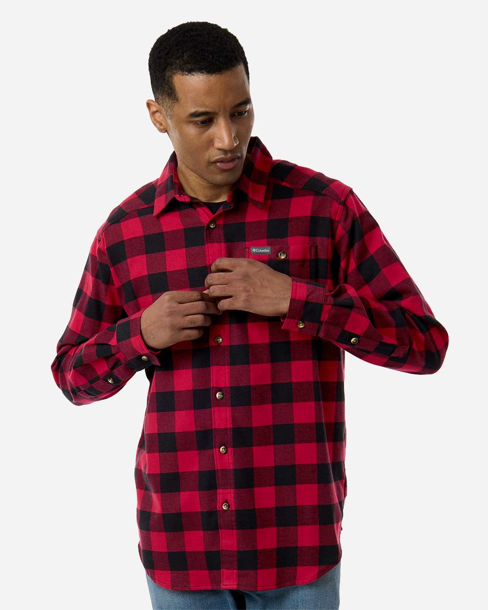 Men's Cornell Woods Flannel Shirt - Mountain Red Buffalo Check