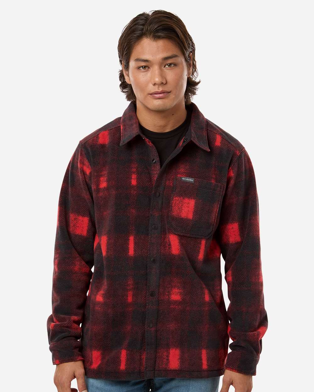 Men's Steens Mountain Printed Shirt Jacket II - Sail Red Omblur