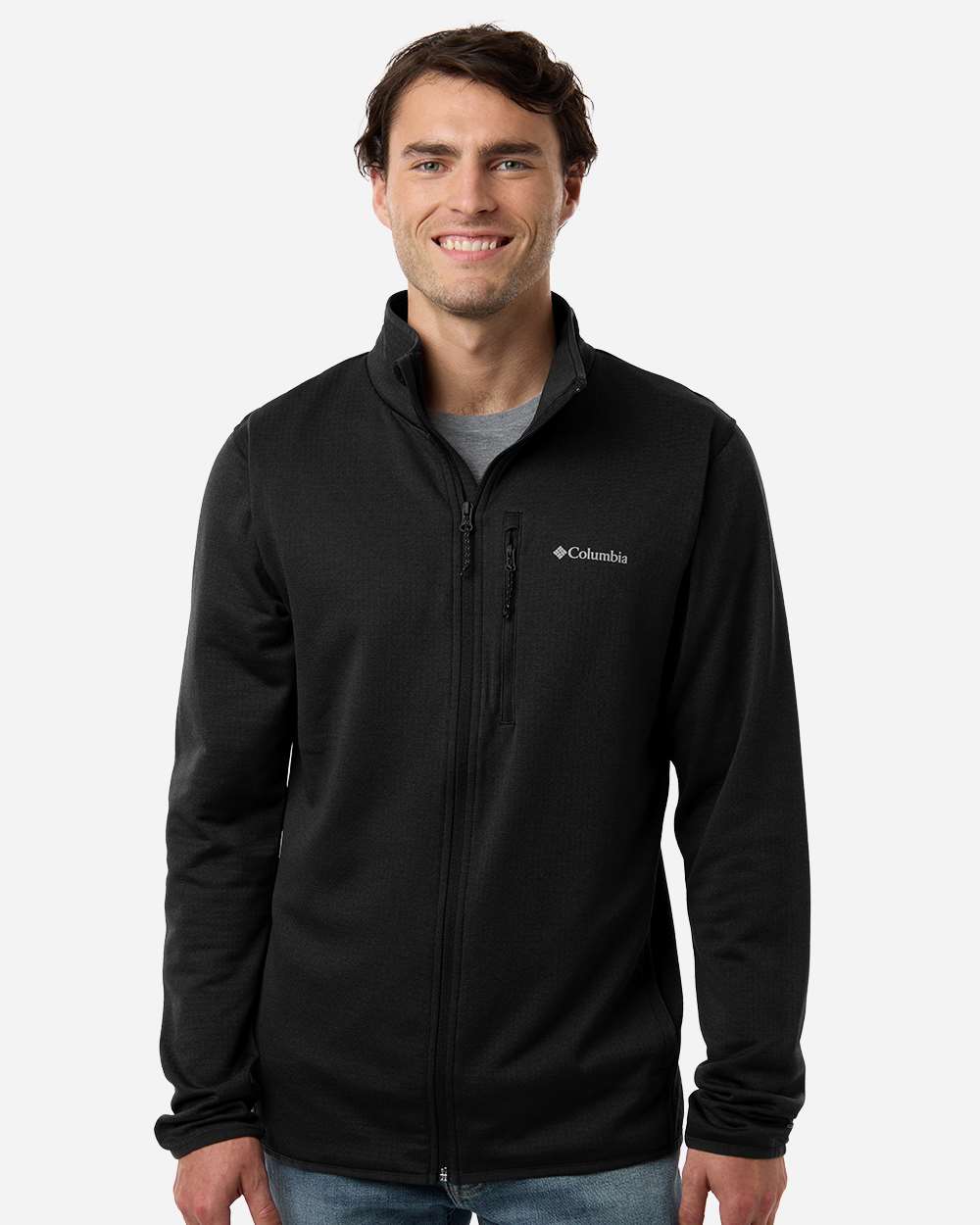 Men's Essential Hike Grid Fleece Full-Zip - Black