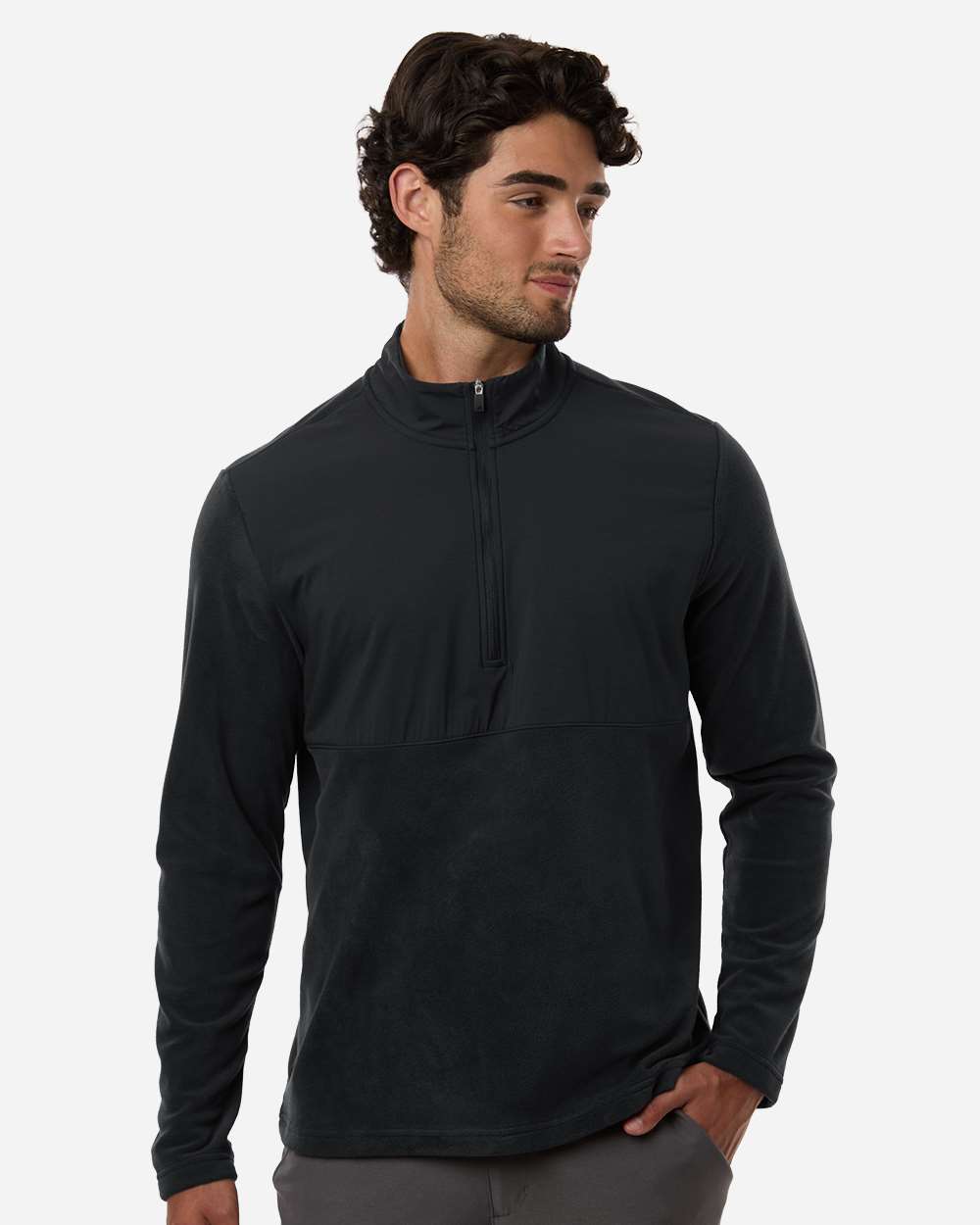 Men's Ultimate365 Cozy Quarter-Zip Pullover - Black