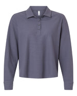 Women's Beyond Long Sleeve Loose Polo - Preloved Violet