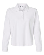 Women's Beyond Long Sleeve Loose Polo - White