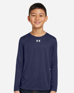Youth Tech Team Long Sleeve T-Shirt - Midnight Navy/ White