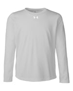 Youth Tech Team Long Sleeve T-Shirt - Mod Grey Light Heather/ White