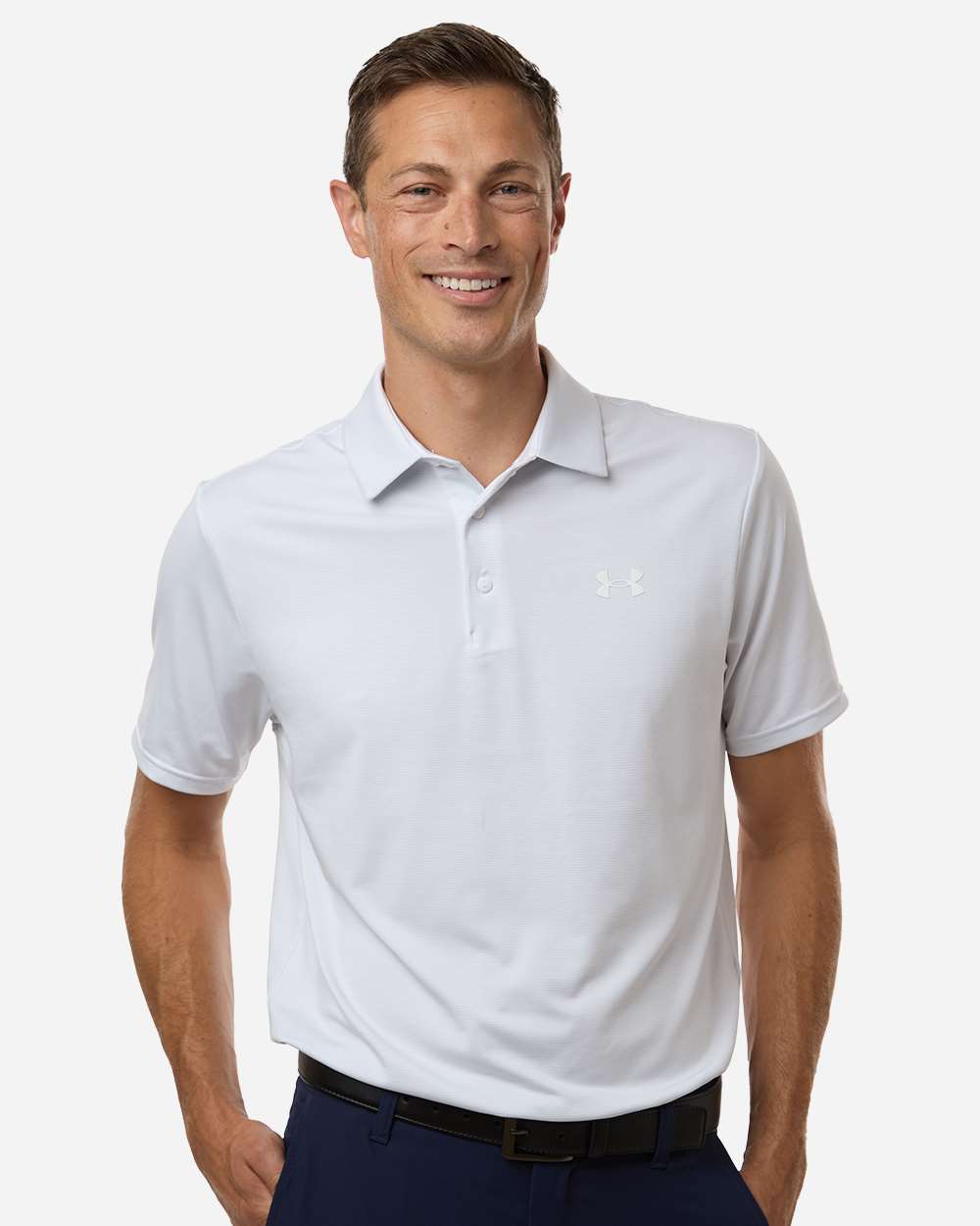 Men's Playoff 3.0 Stripe Polo - White/ Halo Grey
