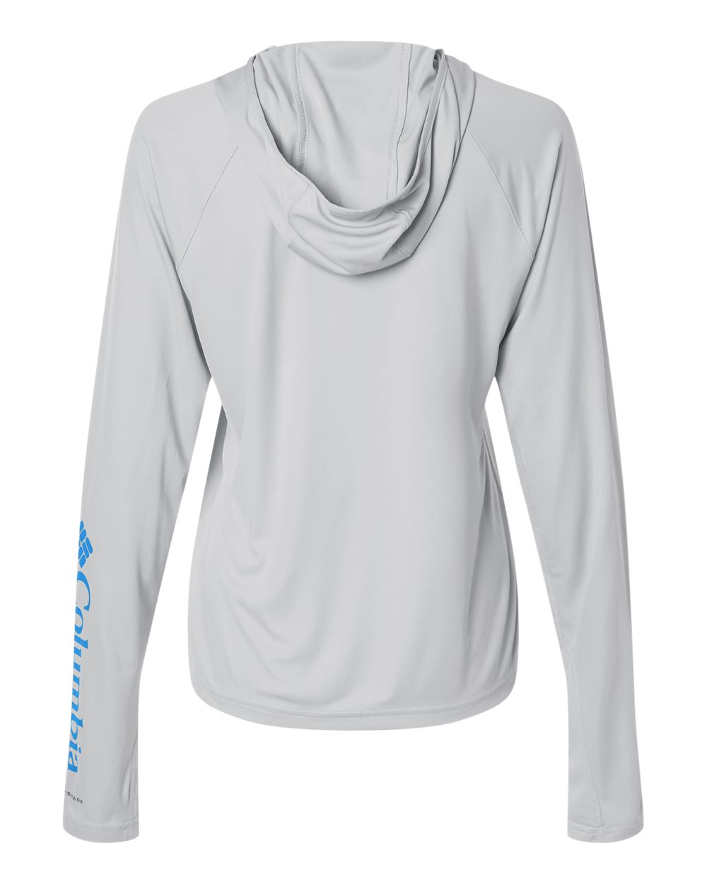 Women's PFG Tidal Tee Hooded Long Sleeve - Cool Grey/ Vivid Blue