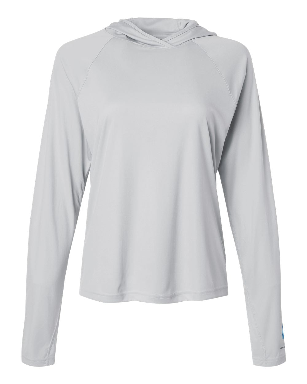 Women's PFG Tidal Tee Hooded Long Sleeve - Cool Grey/ Vivid Blue