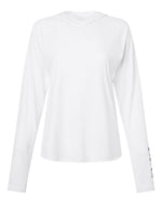 Women's PFG Tidal Tee Hooded Long Sleeve - White/ Nightshade