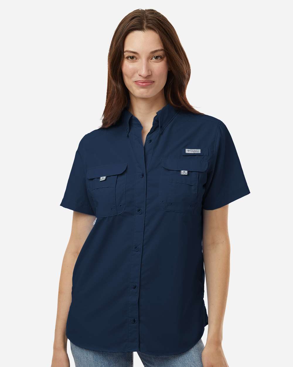 Women's PFG Bahama Short Sleeve Shirt - Collegiate Navy