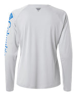 Women's PFG Tidal Tee II Long Sleeve - Cool Grey/ Vivid Blue
