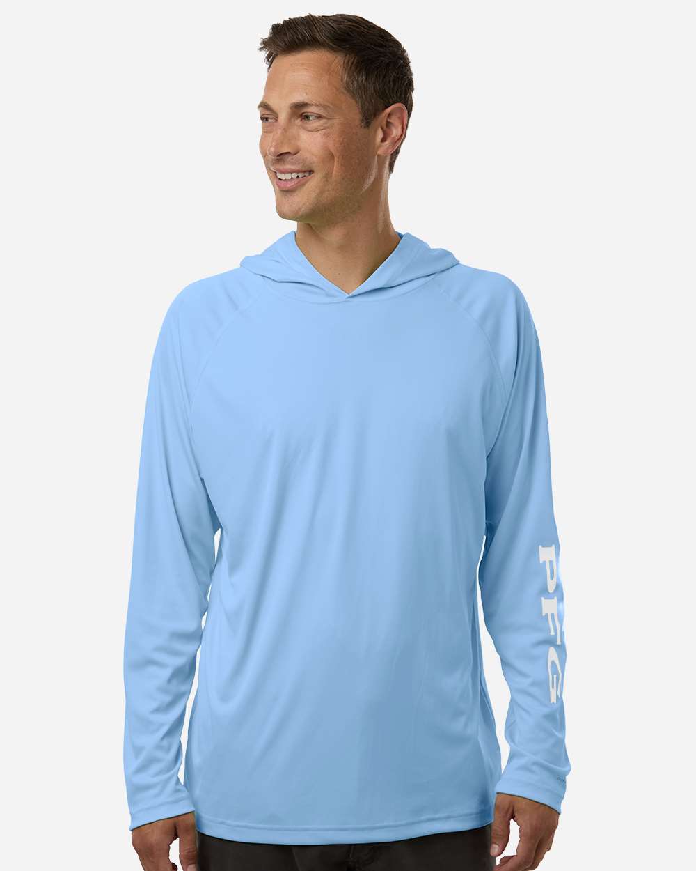 Men's PFG Terminal Tackle Hooded Long Sleeve T-Shirt - White Cap/ White