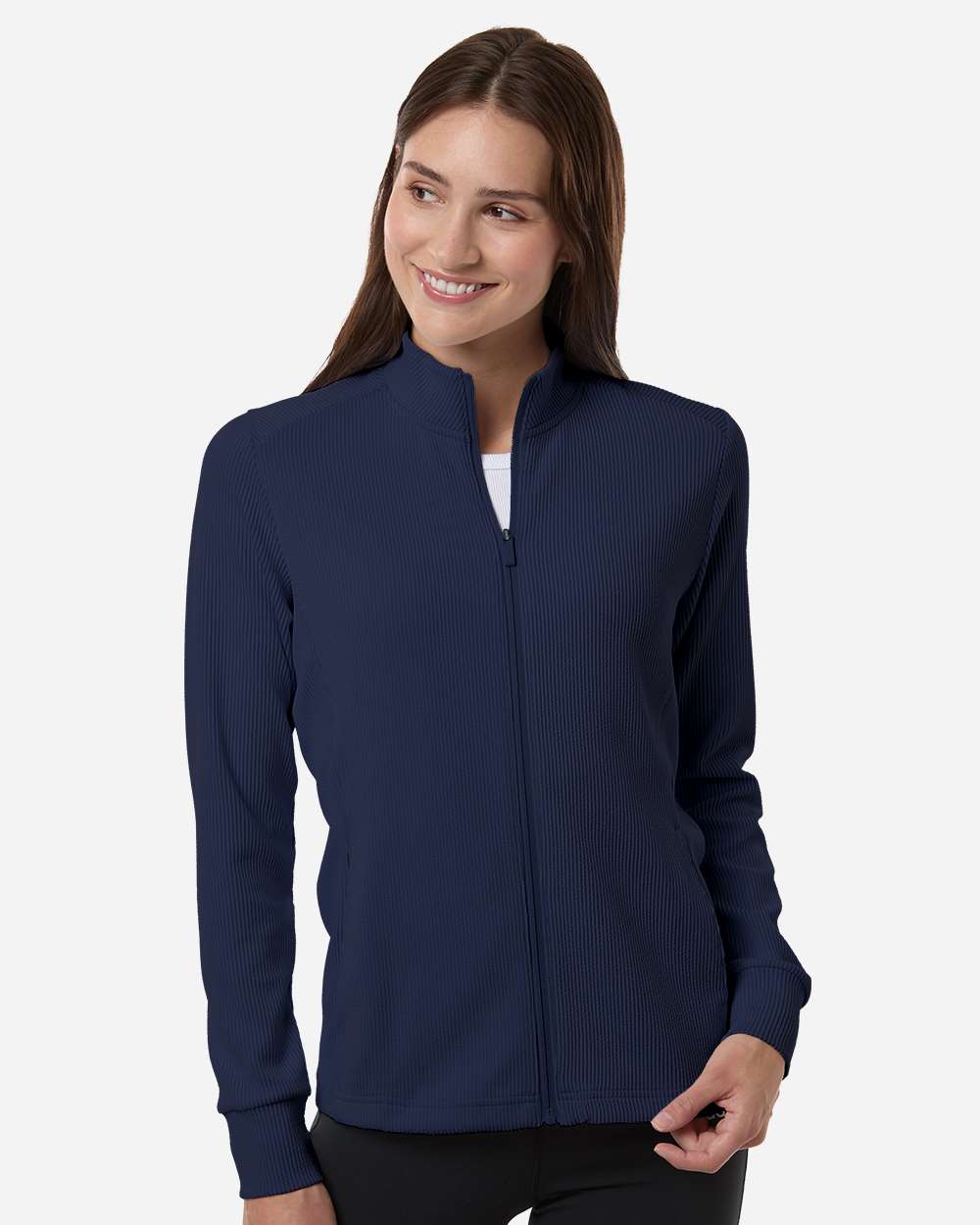 Women's Performance Textured Full-Zip Jacket - Collegiate Navy