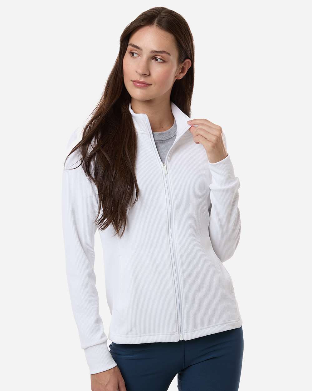 Women's Performance Textured Full-Zip Jacket - White