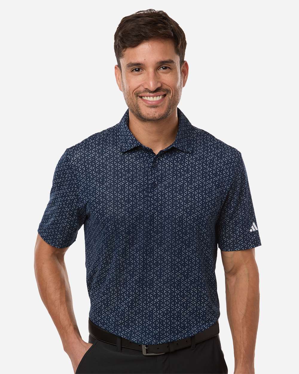 Men's Ultimate365 Mesh Tango Print Climacool Polo - Collegiate Navy/ White